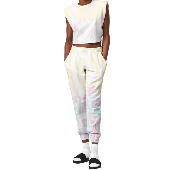 All Saints | NWT Size 10 Pippa Yellow & Lilac Tie Dye Joggers orig $155 - Picture 1 of 16